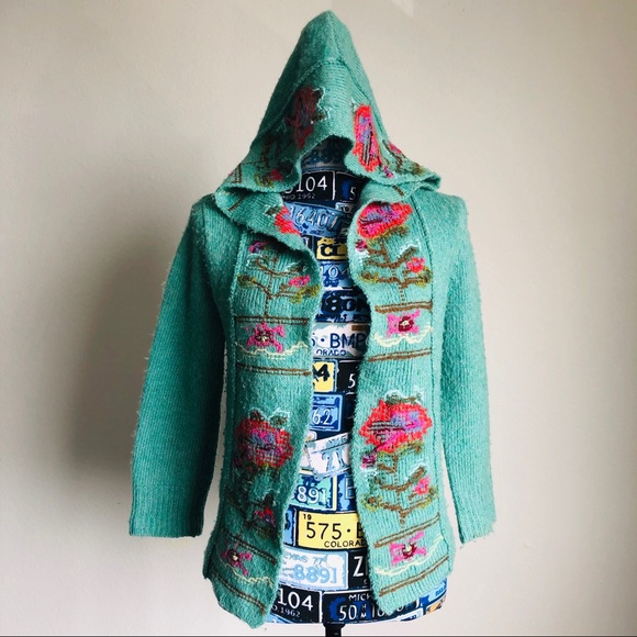 Free People Sweaters - 💜SOLD💜Free People Green Open Embroidery Wrong